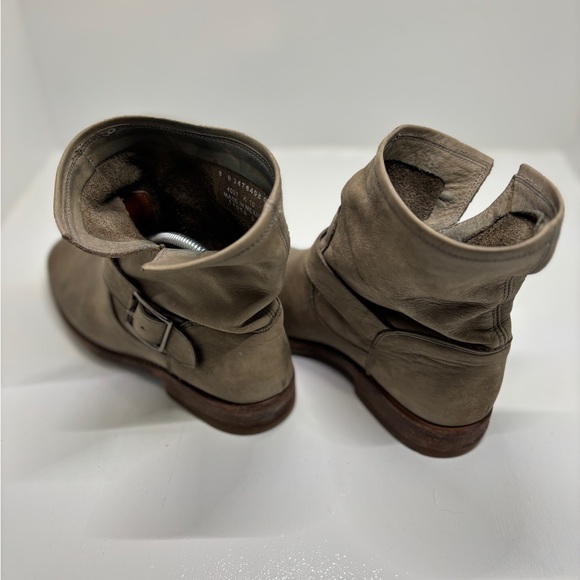 Frye Gray Leather Engineer Ankle Boots Size 8 Made in Mexico - Picture 5 of 14